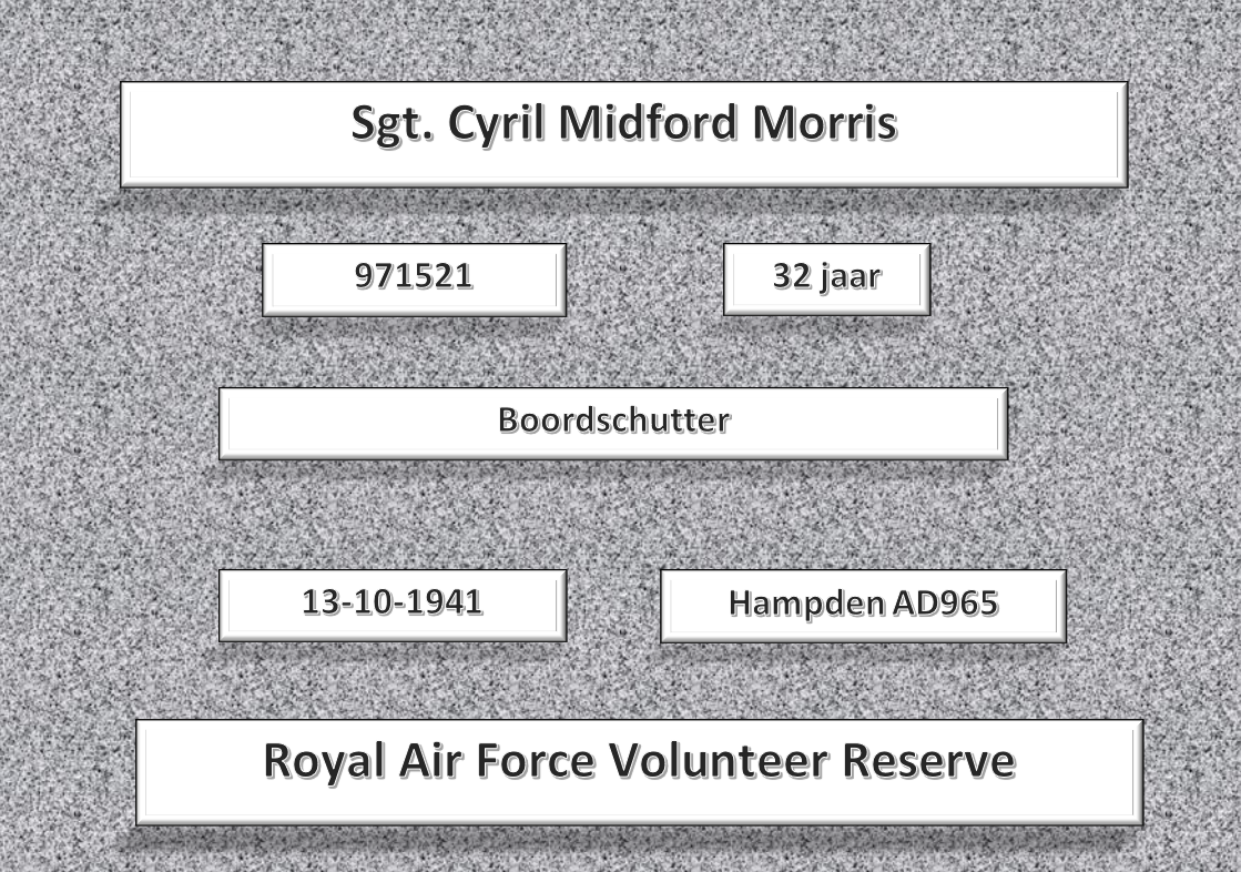 Sgt. C.M. Morris, 971521, Hampden AD965