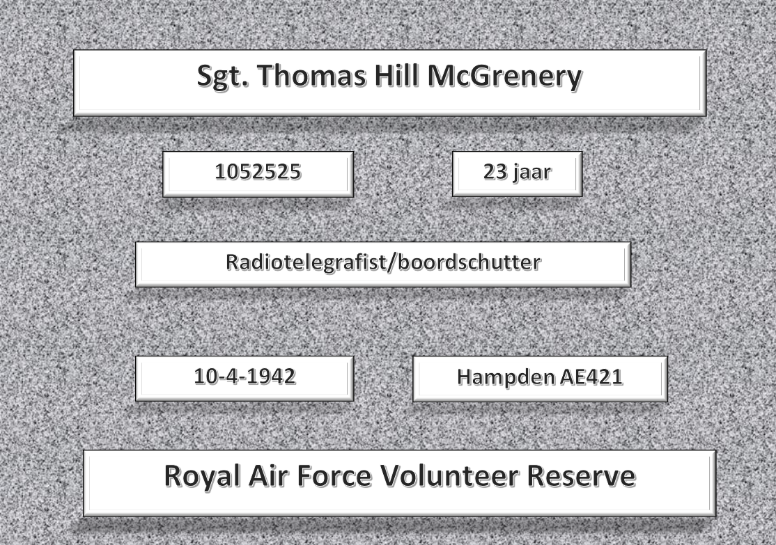 Sgt. T.H. McGrenery, 1052525, Hampden AE421
