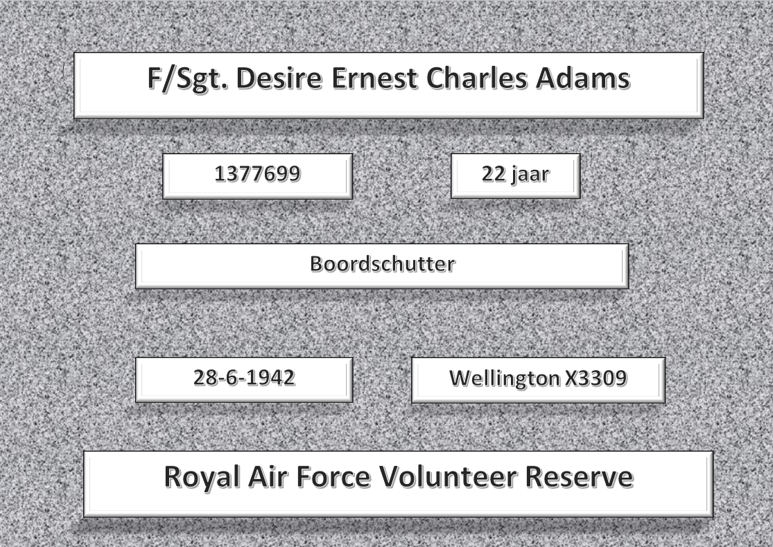 F/Sgt. D.E.C. Adams, 1377699, Wellington X3309